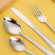 Stainless Steel Cutlery Set of 4 Utensils Set with Fork Knife and Spoons - Silver