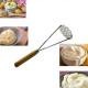 Steel Potato Masher with Wooden Handle for Kitchen Food Prep