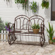 Outdoor Iron Rocking Chair-Bronze Red