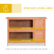 PawHut Rabbit Hutch Outdoor Guinea Pig Hutch Bunny Cage with No-Leak Trays, Divider, 136 x 50 x 93cm, Orange