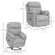 Power Lift Chair Electric Riser Recliner for Elderly with Massage, Linen Fabric Sofa Lounge Armchair with Remote Control and Sid