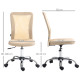 Vinsetto Computer Desk Chair, Mesh Office Chair with Adjustable Height and Swivel Wheels, Armless Study Chair, Beige