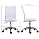 Vinsetto Computer Desk Chair, Mesh Office Chair with Adjustable Height and Swivel Wheels, Armless Study Chair, White