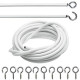 Net Curtain Wire Window Cord Cable with Hooks for Indoor Outdoor 5m - White