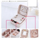 PU Single Layer Simple Storage Jewelry Box Earrings Rings Leather Jewelry Box - White