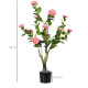 Artificial Plant Camellia Flower in Pot, Fake Plant for Indoor Outdoor, 95cm, Pink