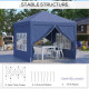 Outsunny 3 x 3(m) Pop Up Gazebo, Water and UV Resistant Party Tent Camping Canopy Marquee with Carry Bag, Blue