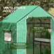 Outsunny Greenhouse Cover Replacement Walk-in PE Hot House Cover with Roll-up Door and Windows, 140 x 73 x 190cm, Green