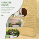 Outsunny Wooden Raised Planter, with Back Trellis - Natural Finish