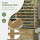 Outsunny Wooden Raised Planter, with Back Trellis - Natural Finish