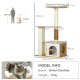 PawHut Cat Tree with Scratching Posts, Cat House, Cat Bed, Perches, 59.5 x 39.5 x 114cm - Oak Tone