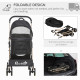 PawHut Detachable Pet Stroller with Rain Cover, 3 In 1 Cat Dog Pushchair, Foldable Carrying Bag w/ Universal Wheels, Brake, Cano