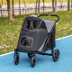 PawHut Foldable Pet Stroller, with Universal Wheels, Shock Absorber, for Medium and Large Dogs - Black