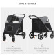 PawHut Foldable Pet Stroller, with Universal Wheels, Shock Absorber, for Medium and Large Dogs - Black