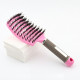 Natural Boar Bristle Detangling Nylon Brush Large Curved Curly Hair Styler - Pink