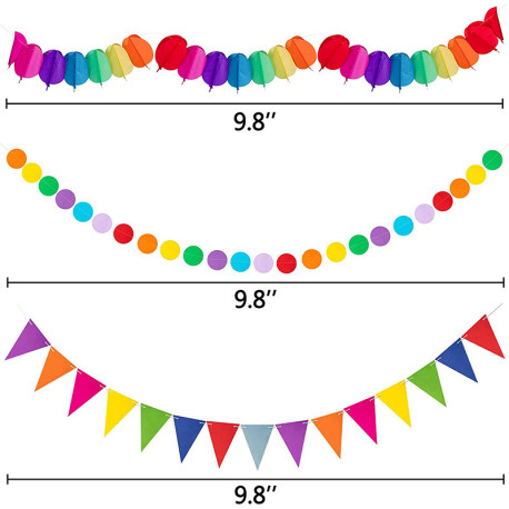 Christmas Party Decoration Festival Set Birthday Bunting Paper Pom Poms Supplies Garland Hanging