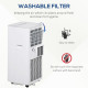 5000 BTU Portable Air Conditioner, 4-in-1 Air Conditioning Unit, Dehumidifier, Cooling Fan with Remote Control, 2 Speeds, 24H Ti