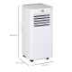 7000 BTU Air Conditioning Unit, 3-in-1 Portable Air Conditioner, Dehumidifier, Cooling Fan with 2 Speeds, 24H Timer, Remote Cont