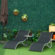 Outsunny 2 Pieces Folding Sun Lounger, S-shaped Lounge Chairs Reclining Sleeping Bed with Aluminium Frame