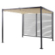 Outsunny 3 x 2.8m Metal Pergola, with Retractable Fabric Roof - Beige