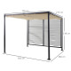 Outsunny 3 x 2.8m Metal Pergola, with Retractable Fabric Roof - Beige