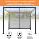 Outsunny 3 x 2.8m Metal Pergola, with Retractable Fabric Roof - Beige