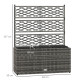 Outsunny 33L Garden PE Rattan Planter with Trellis, Free Standing Flower Raised Bed for Garden, Garden Planter for Climbing Plan