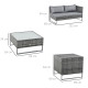 Outsunny 4 PCs Garden Rattan Wicker Outdoor Furniture Patio Corner Sofa Love Seat and Table Set  with Cushions Side Desk Storage