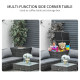 Outsunny 4 PCs Garden Rattan Wicker Outdoor Furniture Patio Corner Sofa Love Seat and Table Set  with Cushions Side Desk Storage