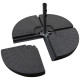 Outsunny 4 PCs 70KG Portable Round Parasol Base Umbrella Cross Stand Weights Holder Sand or Water Filled Outdoor Garden Patio