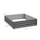 Outsunny 432L Square Raised Garden Bed Box Steel Frame for Vegetables, Flowers and Herbs, 120 x 120 x 30cm, Light Grey