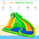 Outsunny 5 in 1 Kids Bouncy Castle Large Crocodile Style Inflatable House Slide Basket Water Pool Gun Climbing Wall with Blower 