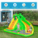 Outsunny 5 in 1 Kids Bouncy Castle Large Crocodile Style Inflatable House Slide Basket Water Pool Gun Climbing Wall with Blower 