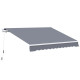 Outsunny Manual Retractable Awning, size (4m x3m)-Grey