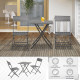 Outsunny 2-Seater Chair Bistro Set Garden Patio Table &amp; Chair Black Rattan Furniture Grey