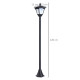 Outsunny Set of 2 Outdoor Garden Solar Post Lamp Sensor Dimmable LED Lantern Bollard IP44 Energy-saving 1.2M Tall, Black