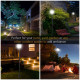 Outsunny Set of 2 Outdoor Garden Solar Post Lamp Sensor Dimmable LED Lantern Bollard IP44 Energy-saving 1.2M Tall, Black