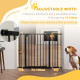 PawHut Metal 74-100cm Wide Adjustable Dog Gate Black