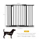 PawHut Metal 74-100cm Wide Adjustable Dog Gate Black