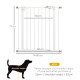 PawHut Metal 74-80cm Wide Adjustable Dog Gate White