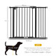 PawHut Metal 74-94cm Wide Adjustable Dog Gate Black