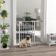 PawHut Metal 74-94cm Wide Adjustable Dog Gate White