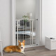 PawHut Metal Pet Safety Gate Dog Gate Folding Fence 74-87cm, White