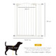 PawHut Metal Pet Safety Gate Dog Gate Folding Fence 74-87cm, White