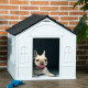 PawHut Plastic Weather-Resistant Dog House, for Indoors and Outdoors, Medium Dogs - Grey