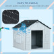 PawHut Plastic Weather-Resistant Dog House, for Indoors and Outdoors, Medium Dogs - Grey