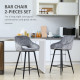 Bar Stools Set of 2, Velvet-Touch Fabric Counter Height Bar Chairs, Kitchen Stools with Steel Legs for Dining Area, Kitchen Isla