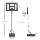 SPORTNOW Height Adjustable Basketball Stand Net Set System, Freestanding Basketball Hoop and Stand w/ Wheels, 200-305cm - Black