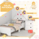 ZONEKIZ Rabbit-Designed Toddler Bed, Kids Bedroom Furniture - White