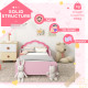 ZONEKIZ Toddler Bed Frame, Princess Bed for Kids, Cloud-Design, 143 x 74 x 55cm - Pink